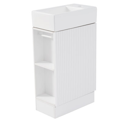 Meuble-lavabo 18,6 po avec lavabo, meuble-lavabo avec tablette à deux niveaux