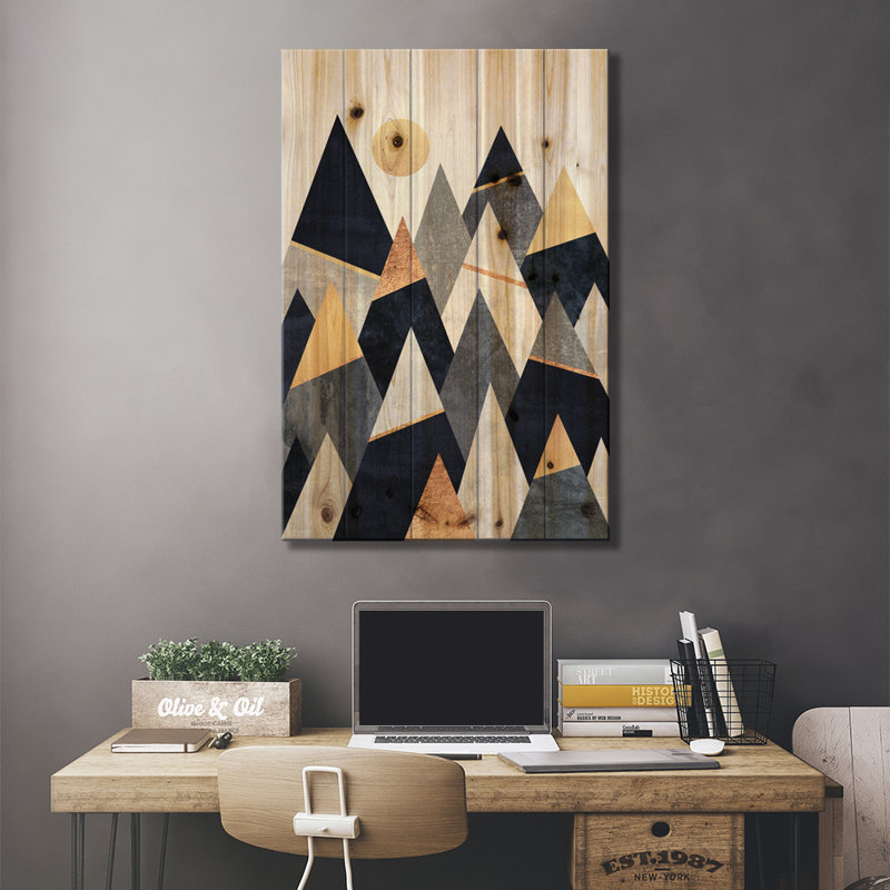 «Fancy Mountains» par Fancy Mountains, reproduction d'art graphique sur toile, H 26 po x l 18 po x P 1,5 po, Pas de tapis