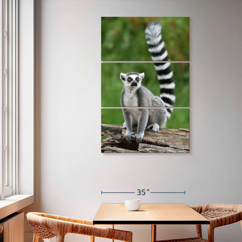 Brampt Ring Tailed Lemur On A Log, 65" H x 42" W