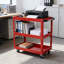 Chariot à outils robuste en acier à 3 niveaux - Chariot utilitaire d'une capacité de 450 lb avec roues pivotantes verrouillables, chariot de service industriel pour garage, atelier, entrepôt