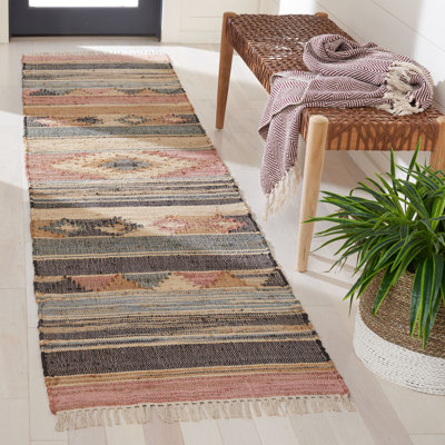 Friley Southwesten Flatweave Jute/Cotton Blue/Rust Area Rug