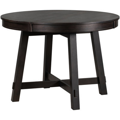 Solid Wood Dining Table, Round, Extendable Design, Accommodates 6 Persons Round Table In , 16" Leaf, Construction, Seats 6, Adjustable 42 - 58