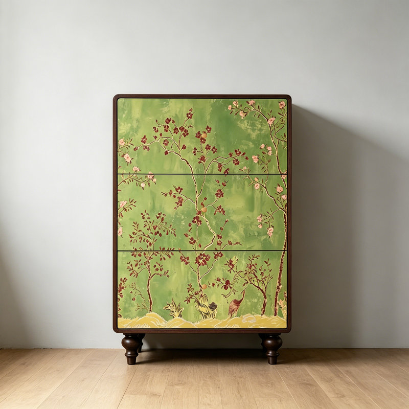 Armoire de rangement pour chaussures en bois massif, Walnut