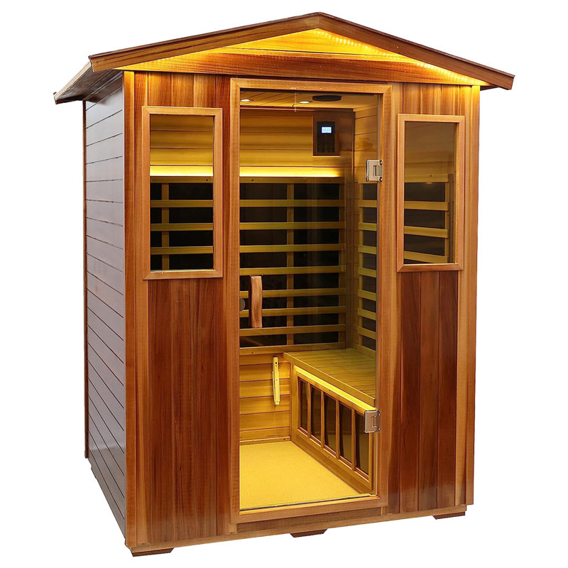 Sauna extérieur à infrarouge lointain pour quatre personnes B, Brun
