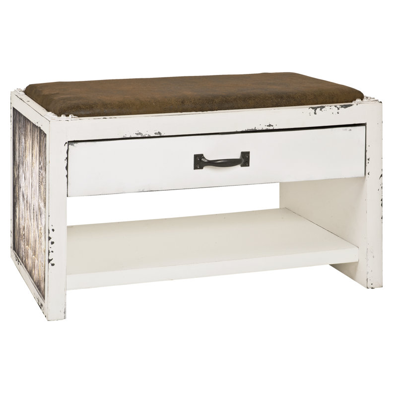Justice Faux Leather Upholstered Storage Bench