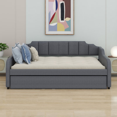 Upholstery Daybed With Trundle Bed And USB Charging Design