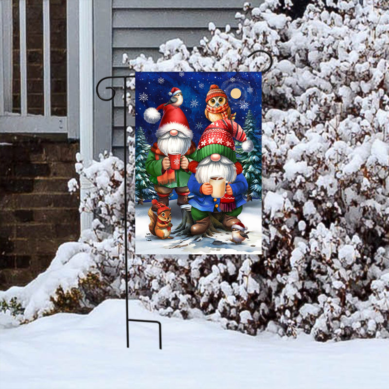 Drapeau de jardin Warm Wishes Gnomes