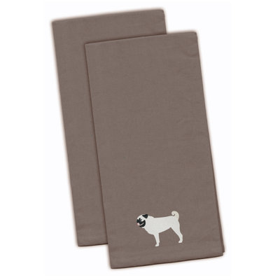 Torchon de cuisine brodé Pug