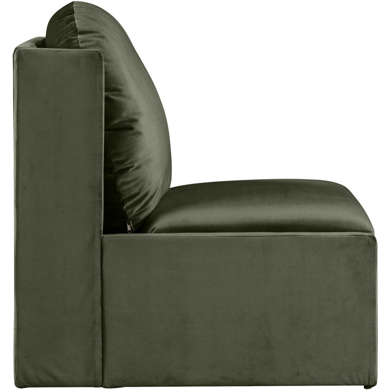 Fauteuil d'appoint en velours Castner, Velours vert
