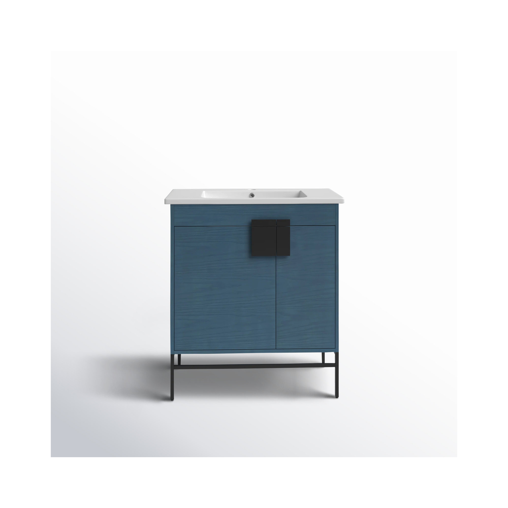 Maisie 30'' Single Bathroom Vanity, Black Matte, French Blue