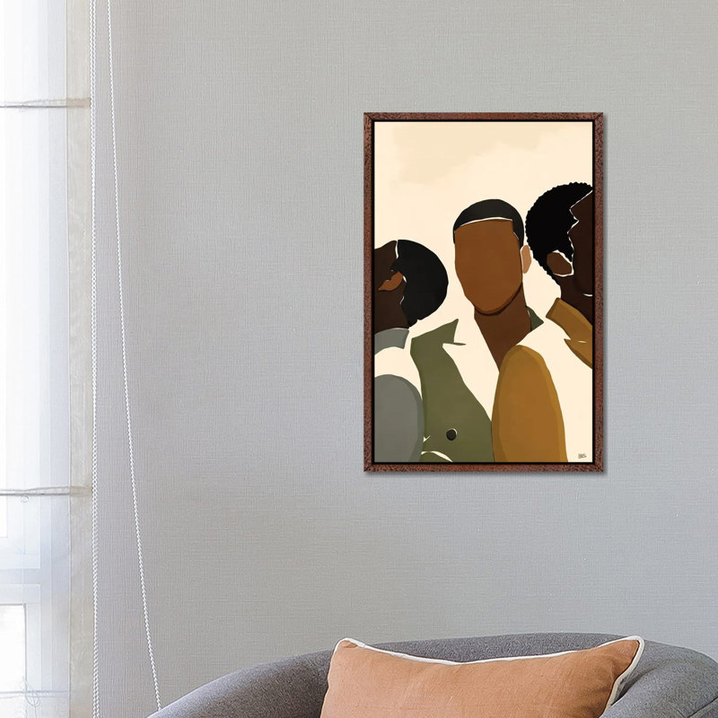 Brothers by Bria Nicole - Print on Canvas, Classic Brown Wood Framed Canvas, 66.04 cm H x 45.72 cm W
