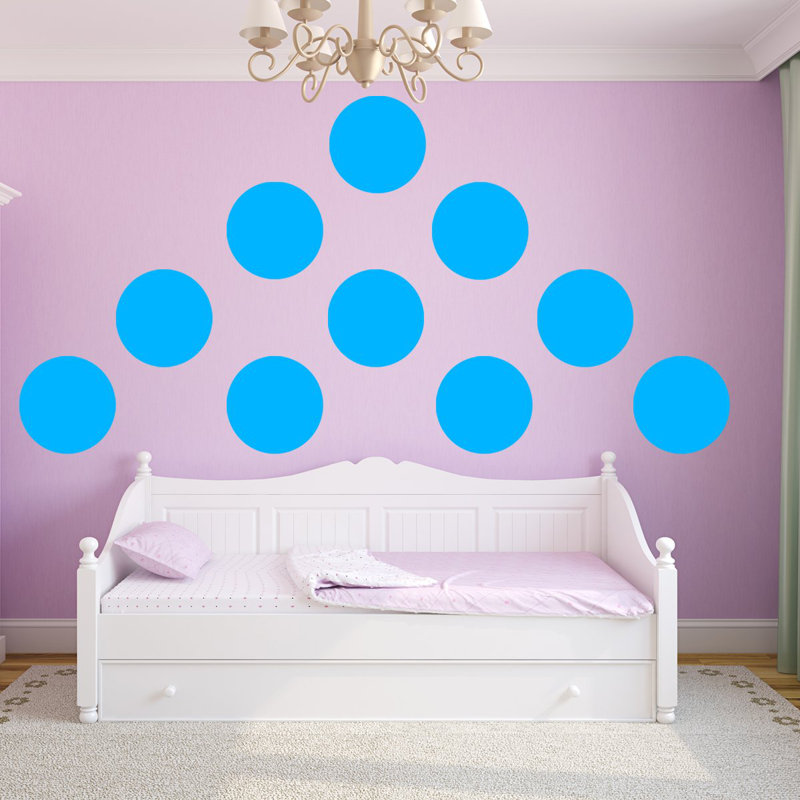 Décalcomanie murale Pois géants, Bleu ciel, 12 pouces