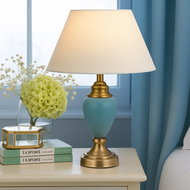 Ehrenfeld 43Cm Classic Antique Touch Bedside Table Lamp, Blue