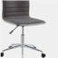 Chaise de bureau grise et chromée sans accoudoirs avec roulettes