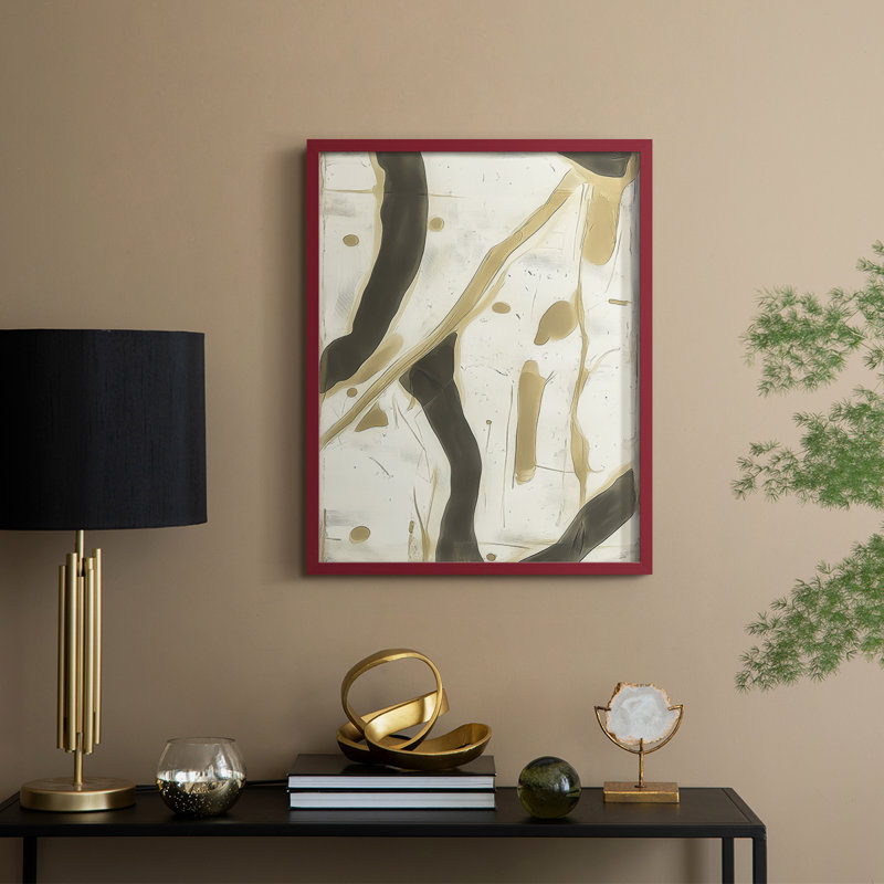 «Abstract LVII», reproduction encadrée - prête à être accrochée - fabriquée aux États-Unis, H 14 po x l 11 po, Red