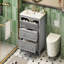 Ensemble de meuble-lavabo simple 30 po avec 3 tiroirs, meuble-lavabo autoportant avec cadre en bois massif 30 po, blanc-119233145