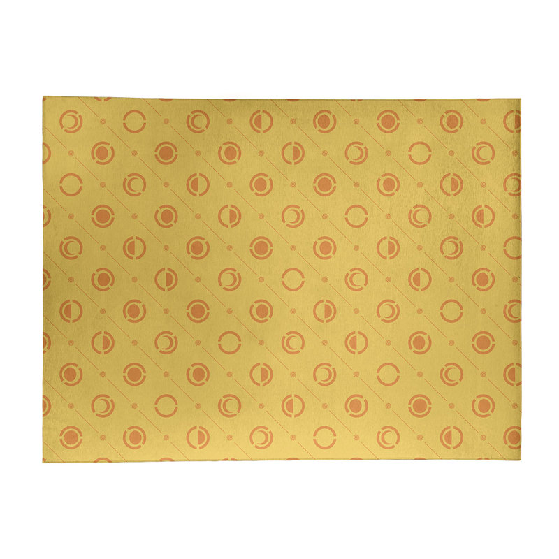 Tapis jaune lune phases, Rectangle 9 pi x 12 pi