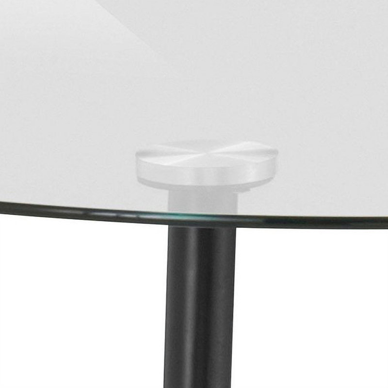 Milagro Round Glass Top Metal Base Dining Table