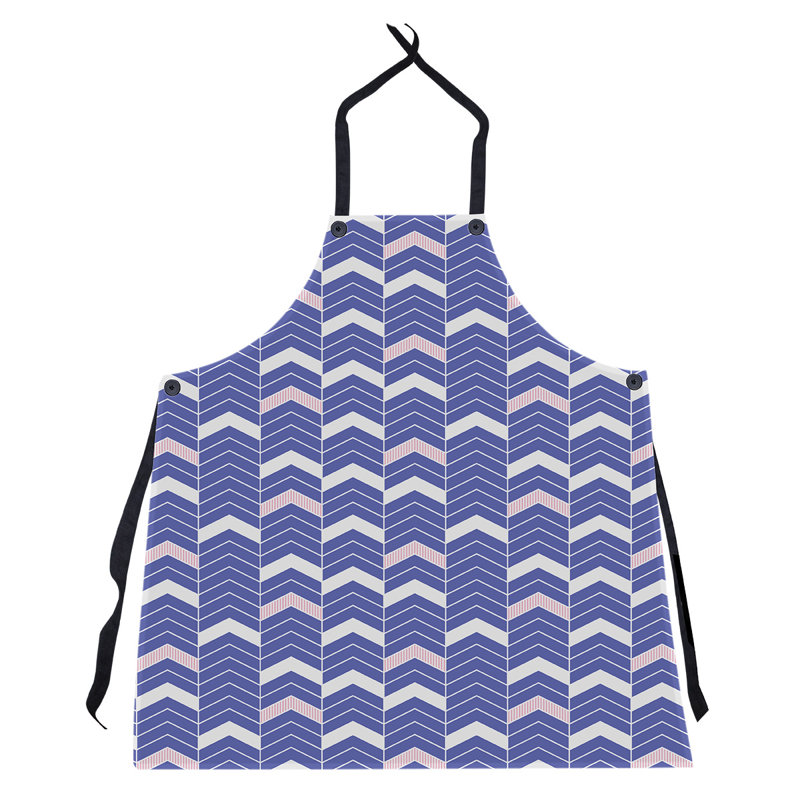 Tablier à chevrons Stephenie, Bleu / Rose