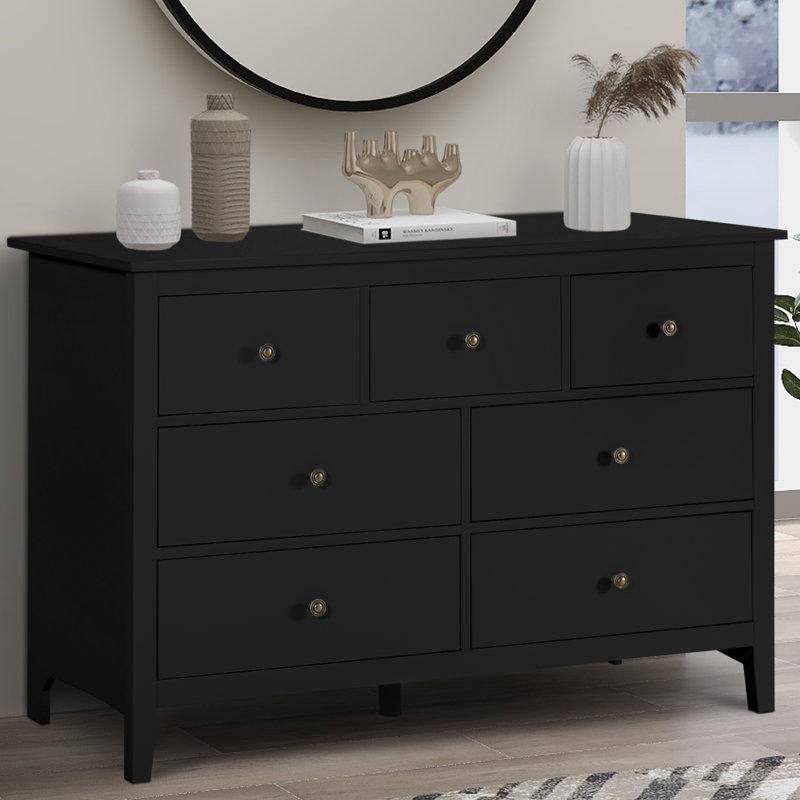 Commode 7 tiroirs Kaiona, Noir