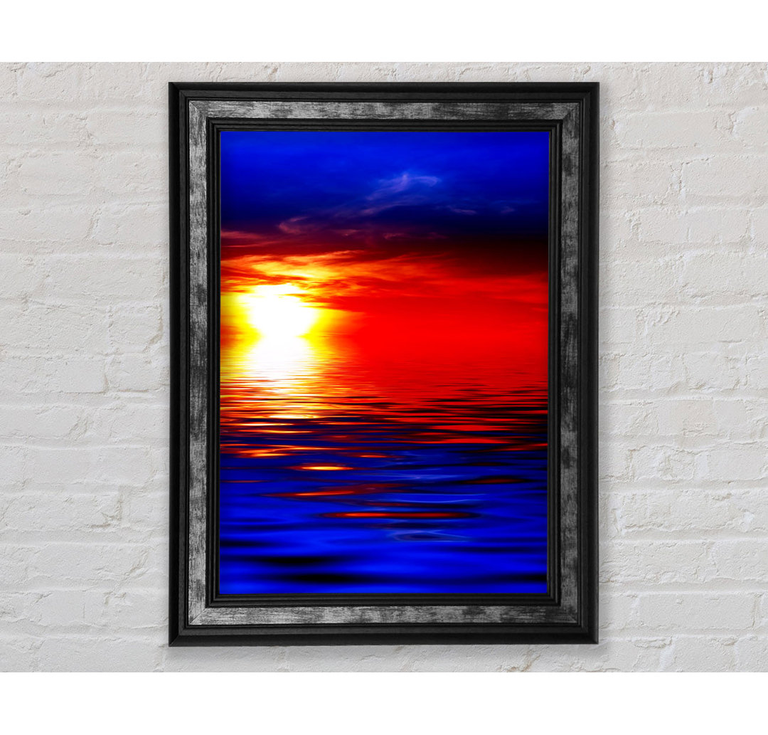 Electric Blue Ocean Sunset - Druck