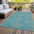 Norelia Teal Washable Indoor-Outdoor Rug - -1713609627