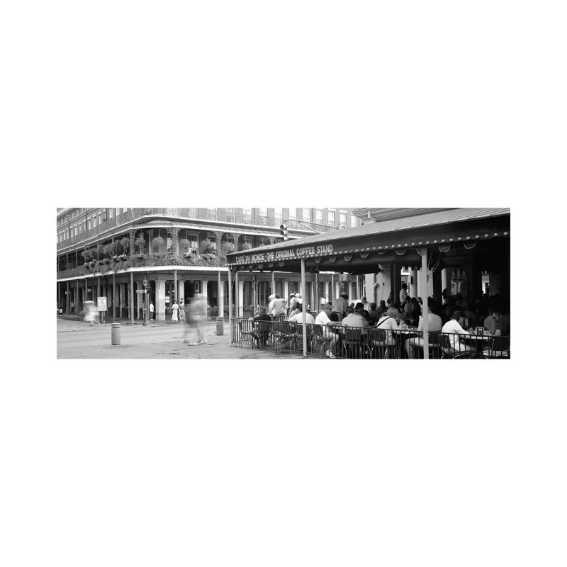 Cafe Du Monde French Quarter New Orleans LA by Panoramic Images - Wrapped Canvas Panoramic Print