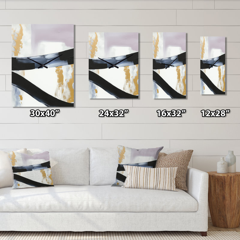 Eruption de marbre II - horloge murale moderne en marbre abstrait, H 40 po x l 30 po x P 1 po