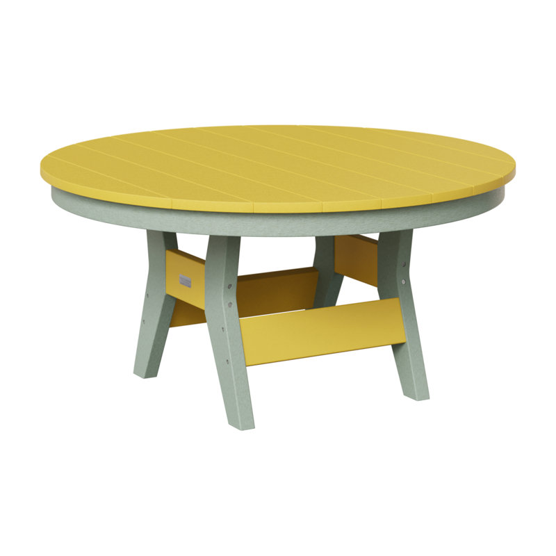 Harbor Outdoor Round Coffee Table, Sunburst Yellow, Seafoam