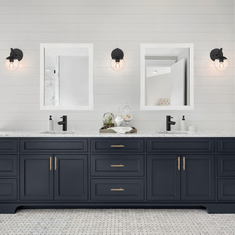 Miroir de salle de bain Akhari, 30 po x 24,02 po, Blanc semi-brillant