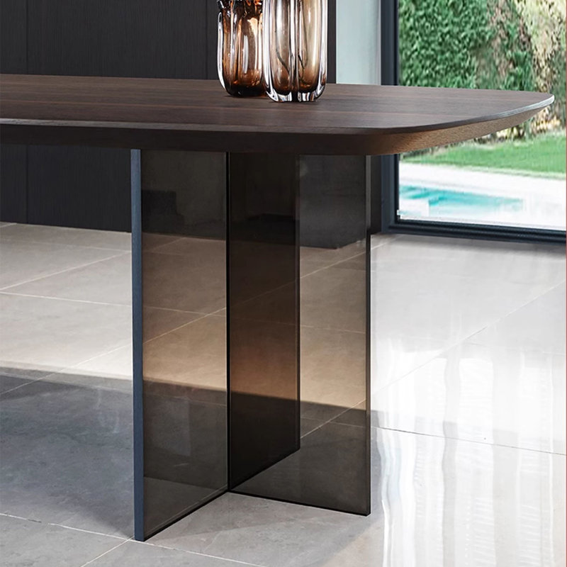 Pieds en acrylique pour le bureau, simples et rectangulaires, H 29,53 po x l 62,99 po x P 31,5 po, Brun