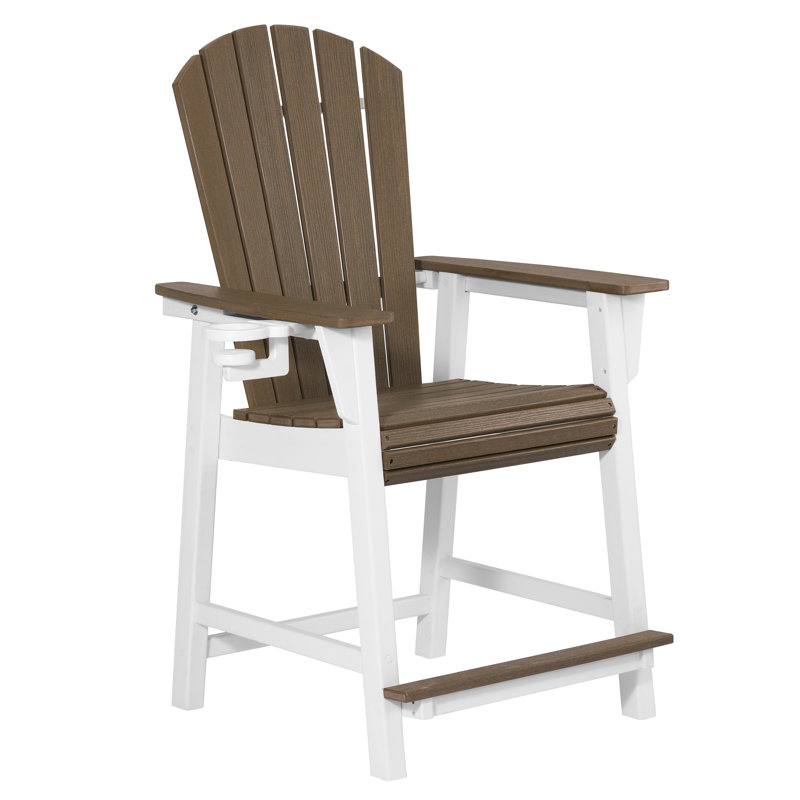 Fauteuil à hauteur de comptoir Kevin Adirondack, blanc, Gris / Blanc, 23.5"