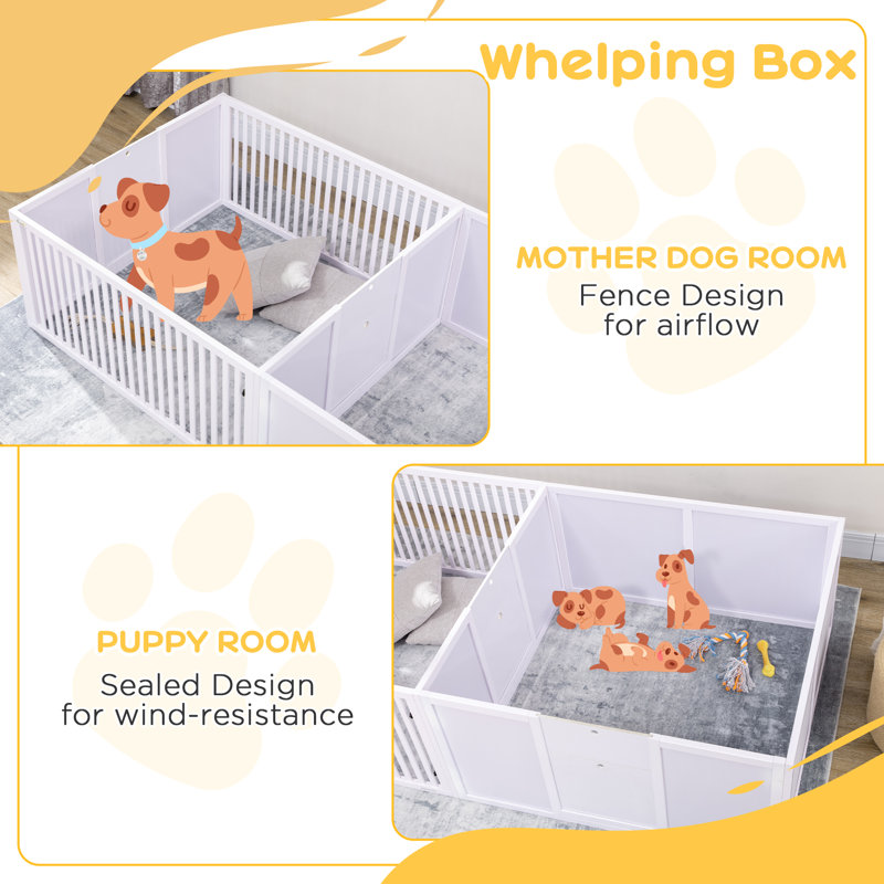 50cm H Panel Solid Wood Pet Barrier With Door