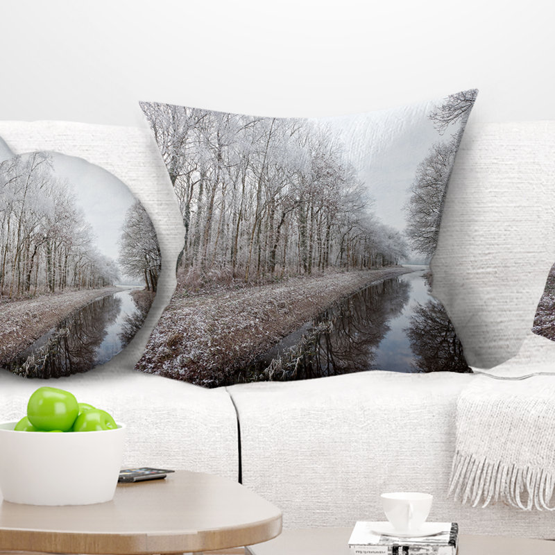 Coussins imprimés en hiver, 16 po x 16 po, Coussin décoratif