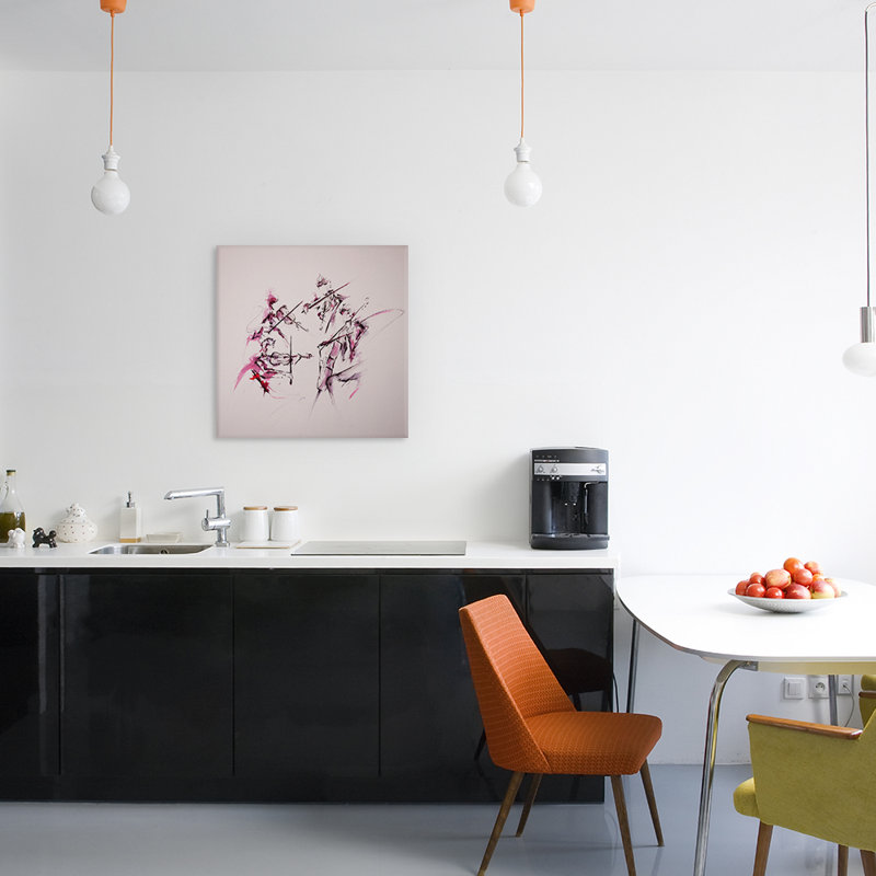 «Quartet», reproduction sur toile, H 18 po x l 18 po x P 1,5 po, Pas de tapis, Toile tendue