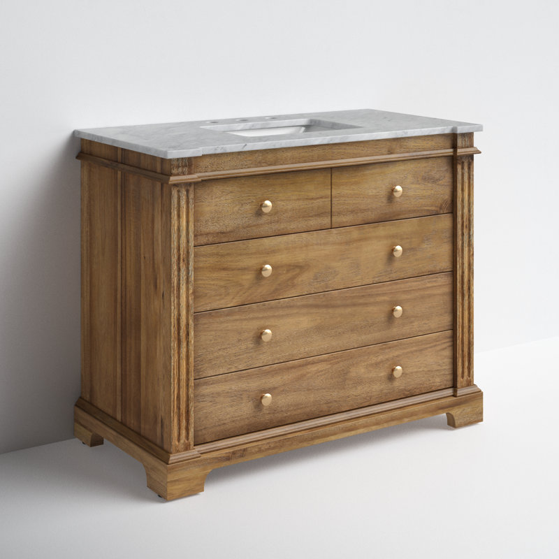 Garza 42" Single Bathroom Vanity Set, Light Brown