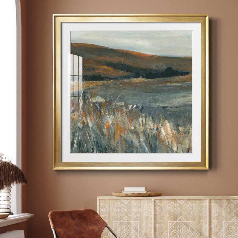 Cuivre crépuscule I - peinture encadrée, Papier encadré doré, H 34,5 po x l 34,5 po x P 1,5 po