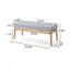 Banc repose-pieds capitonné Mid-Century moderne avec pieds en bouleau massif, parfait pour une assise ou un rangement polyvalent et élégant