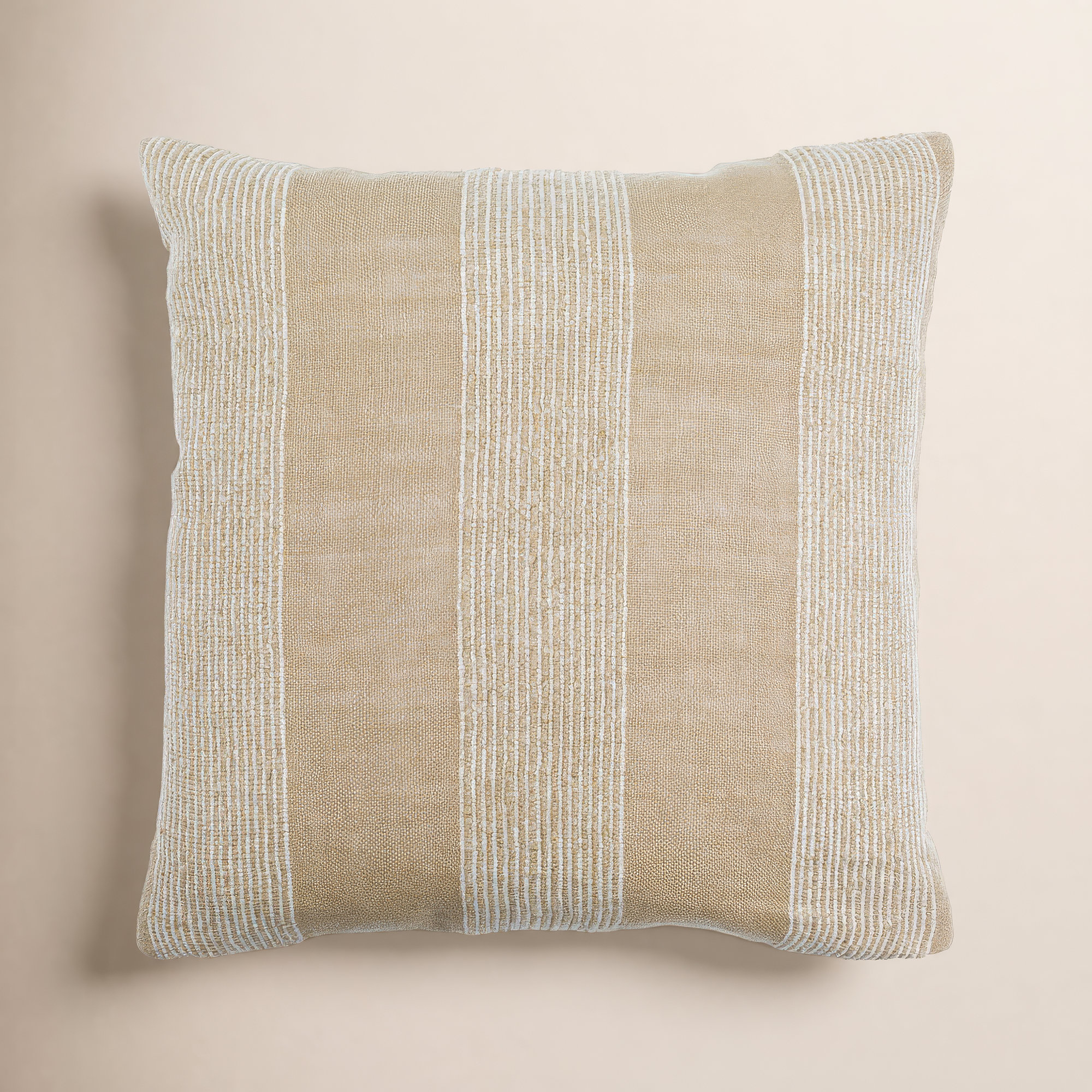 Liliana Striped Linen Throw Pillow, 20" x 20", Polyester/Polyfill