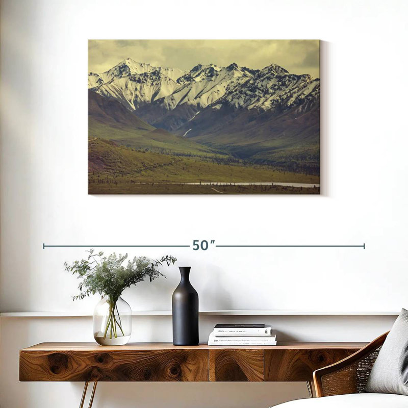 Montagnes enneigées d'Alvord, Alaska, H 24 po x l 36 po