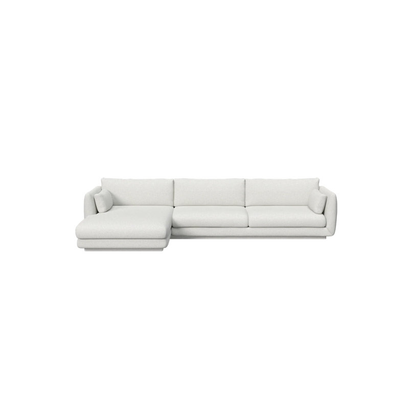 Bloom 3-Seater Sofa W/Chaise Lounge Left & Plinth, Light Gray Cane-line Ambience, 29.6" H x 143.4" W x 67" D