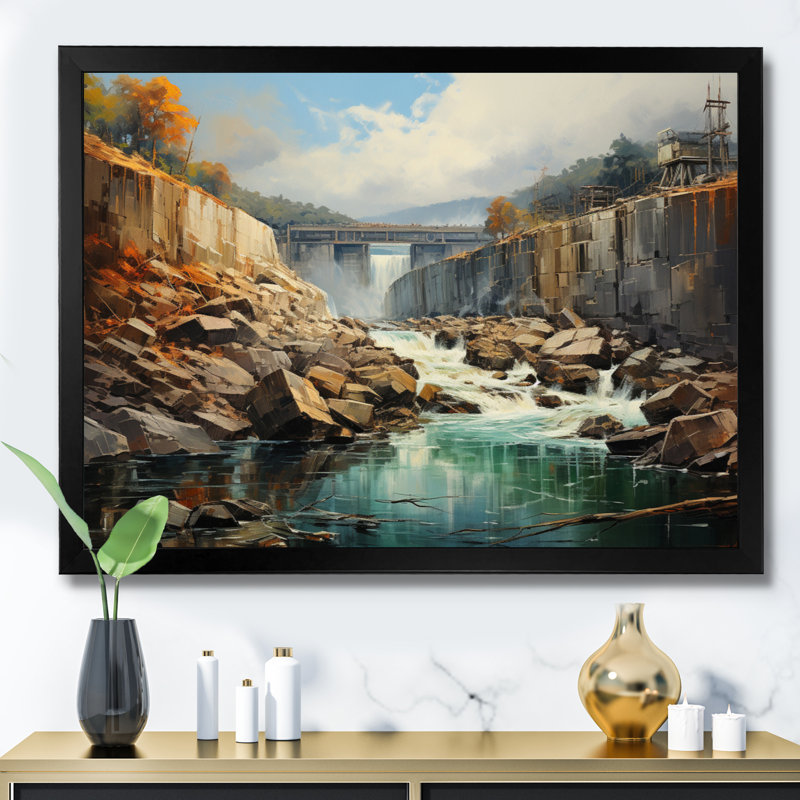 Bernadoni " Hoover Dam Nevada Arizona III ", H 16 po x l 32 po x P 1 po, Cadre simple noir