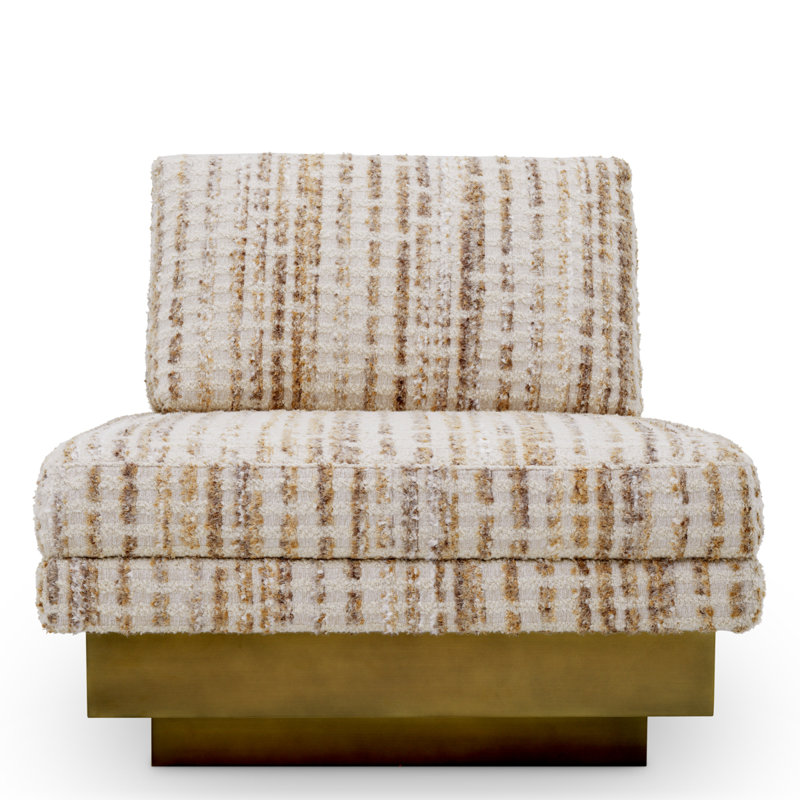 Chair Rubina Antique Brass Finish Dorsay Beige