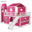 Lit mezzanine double avec tente et tour rose Slide-1889369941