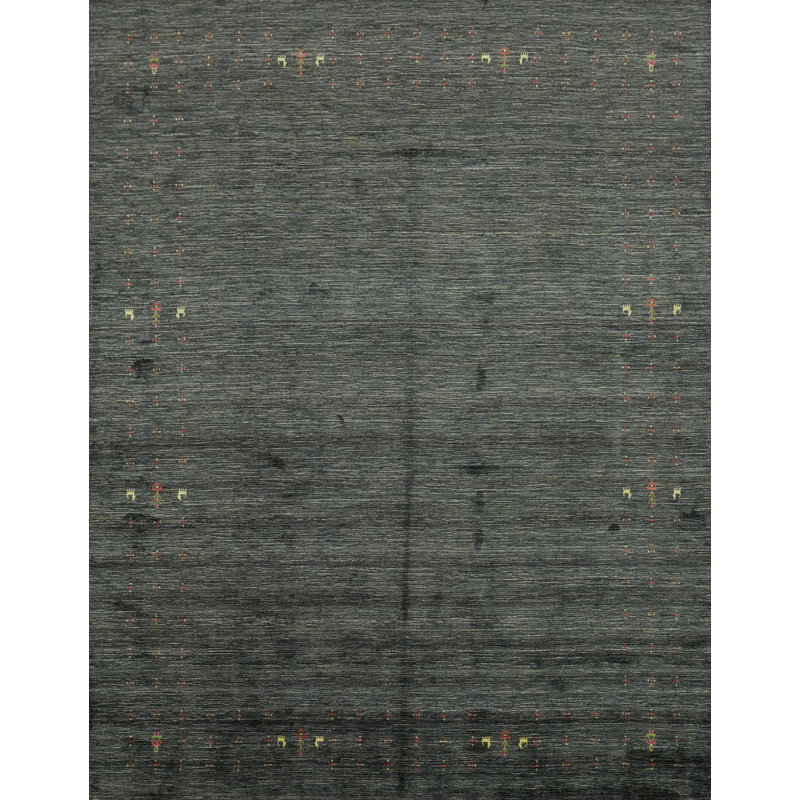 Tapis vert fait à la main vert Gabbeh 8 x 10