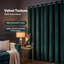  Thick Thermal Blackout Curtains Velvet 66x90 Inch Eyelet Ring Top Green