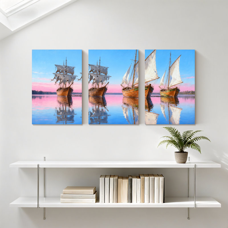 Ensemble de 3 impressions sur toile nautiques, H 18 po x l 36 po