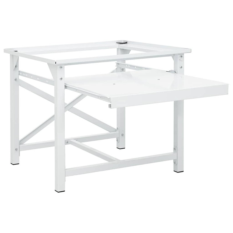 Lavabo piédestal avec tablette coulissante blanc