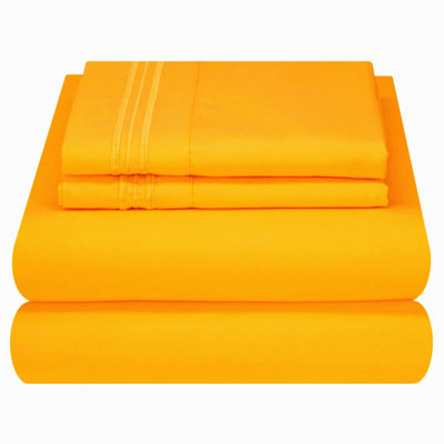Luxury Comfort Yellow Full Size Bed Sheet Set - Ultra Soft Lightweight Brushed Microfiber Bedding for a Cozy Night's Sleep - Breathable & Durable
