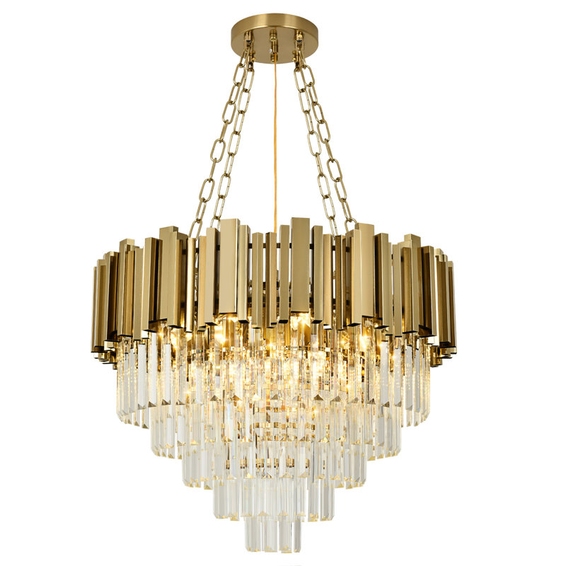 Malise 8-Light Unique/Statement Chandelier, 5.91" H x 23.62" W x 7.87" D, 8 Lights, Gold